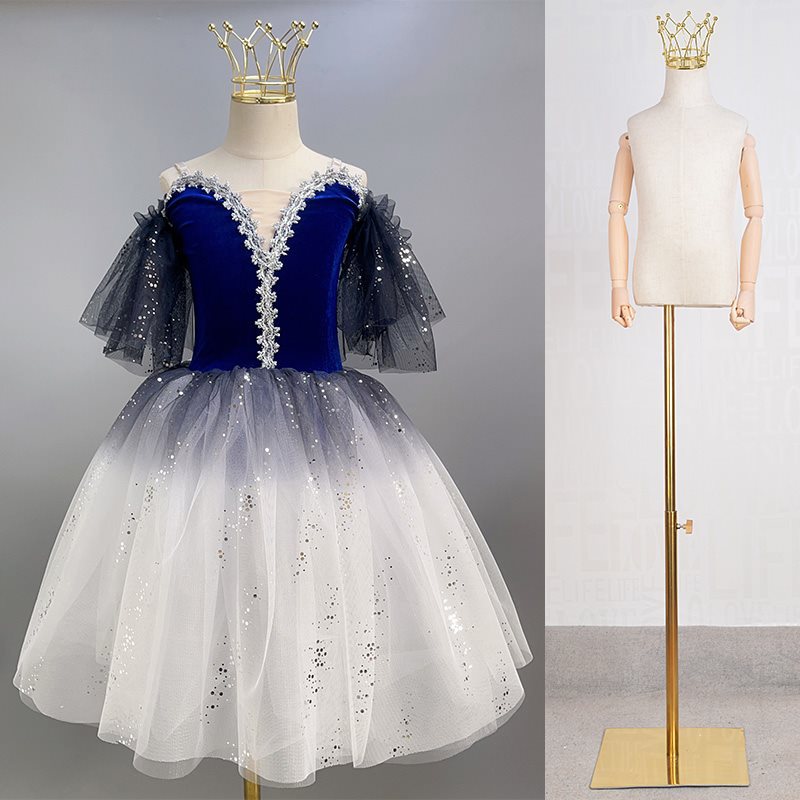 童装店橱窗王冠头顶模特道具表演服装展示架子芭蕾纱裙拍摄假人体