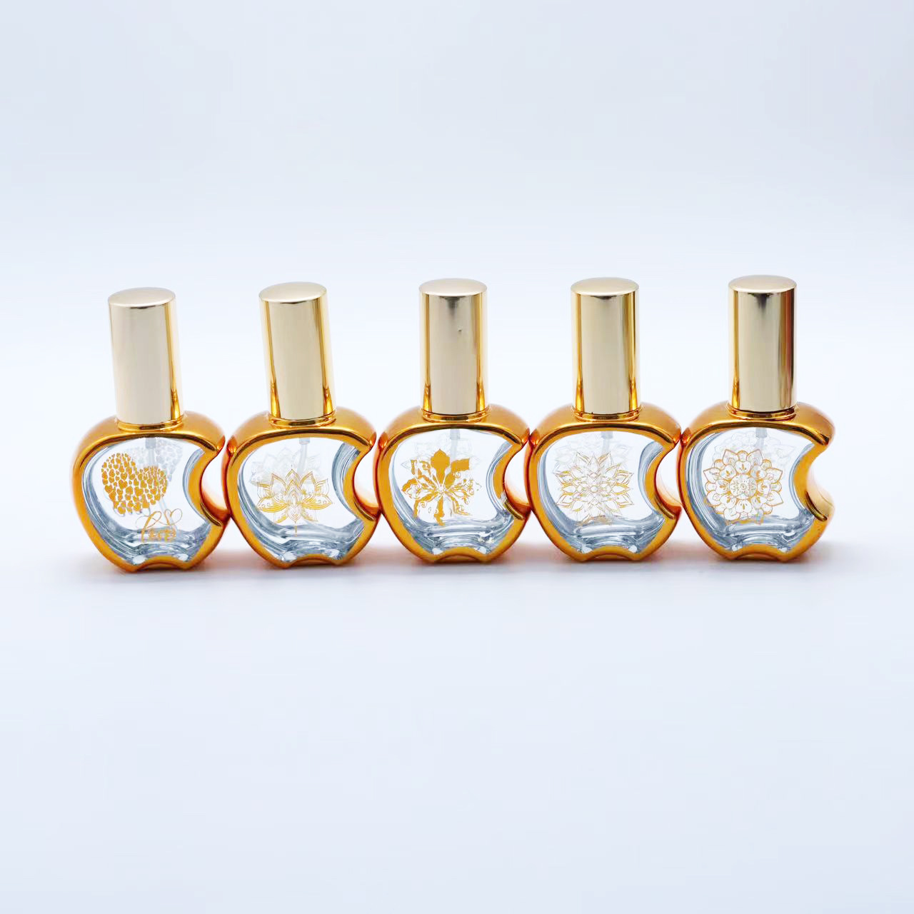 10ml香水瓶现货螺纹口手拧分装瓶激光雕刻电镀瓶空瓶子苹果型