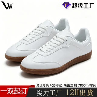 2026外贸新款复古百搭超纤皮德训鞋大码男鞋经典款POD来图1件定制