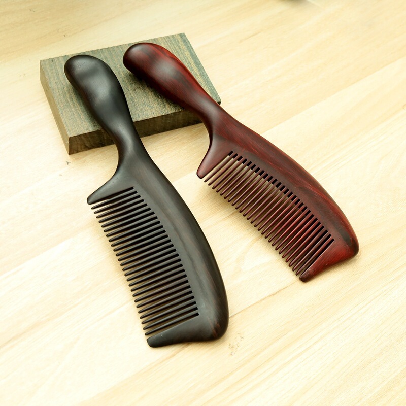 Purple Sandalwood Wave-Handle Comb for Massage, Suitable for Women with Long Hair and Curly Hair, Long-Handled Fine-Toothed Comb for Home Use, Made of Purple Sandalwood, Does Not Damage Hair Purple Sandalwood Wave-Handle Comb for Massage, Suitable for Women with Long Hair and Curly Hair, Long-Handled Fine-Toothed Comb for Home Use, Made of Purple Sandalwood, Does Not Damage Hair