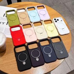 17适用iPhone16pro液态硅胶支架苹果15磁吸14防摔13pm手机壳12/11