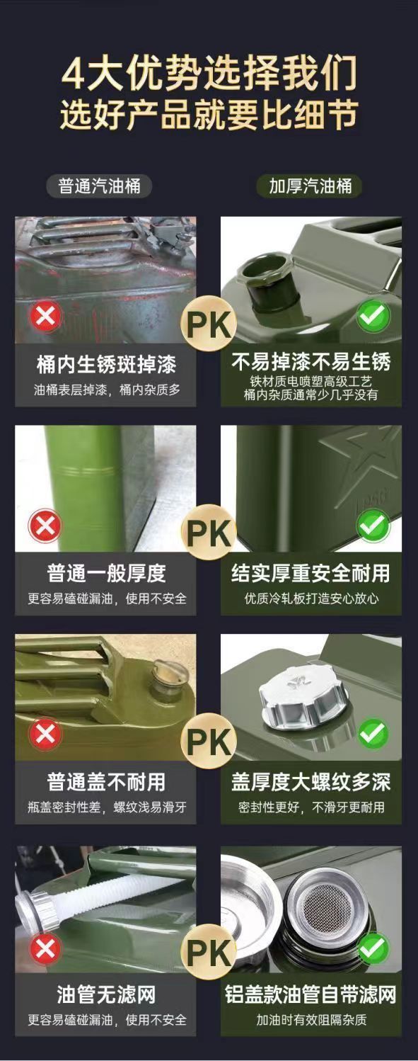 Thickened iron oil drum, gasoline drum, 10-liter, 30-liter, 20-liter refueling drum, diesel canister, iron drum, car spare oil drum