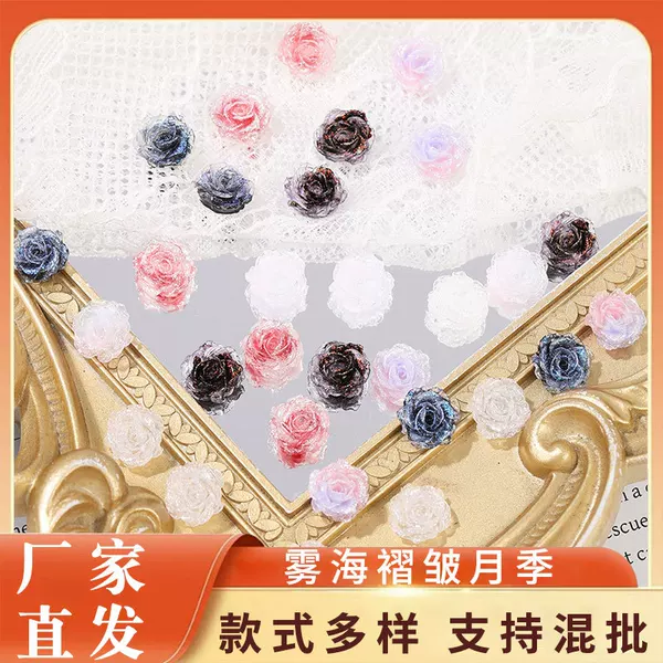 Luminous Stereo Blooming Rose Flower Nail Art Accessories Wearable Nail Accessories DIY Nail Accessories Decorative Diamond Manufacturer