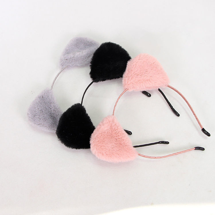 Estilo coreano moda orejas de gato diadema celebridad mismo estilo en línea celebridad fotografía en vivo lavado de cara simple lindo felpa accesorios para el cabello moda