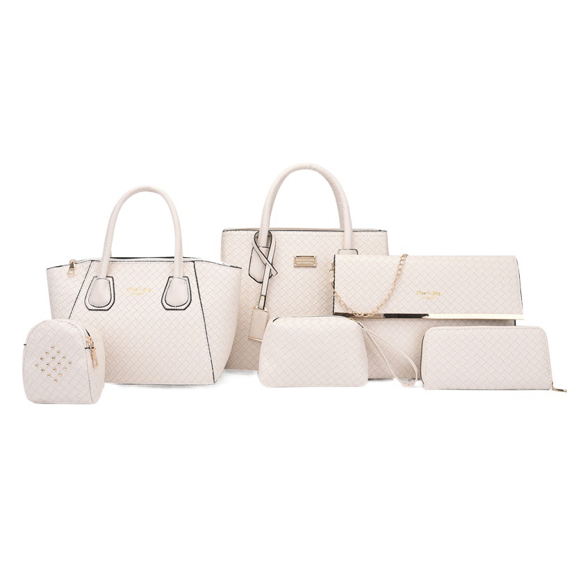 Conjunto de seis bolsos tejidos versátiles de moda para mujer 2025, que incluye bolsos de mano, bolsos de hombro y bolsos cruzados, para madre e hija.