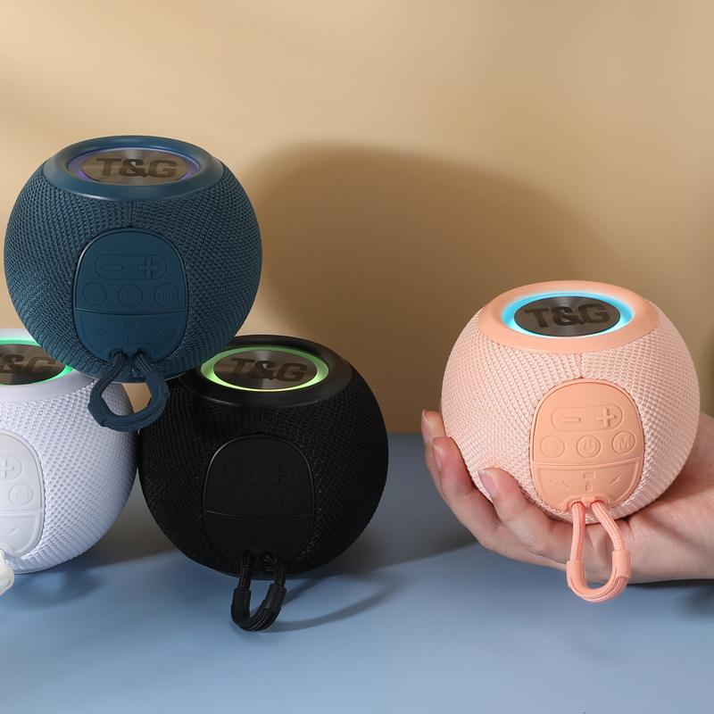外国貿易クロスボーダーtg337ブルートゥースオーディオ携帯型円形小音響布芸ledランプ無線サブウーファースピーカー|undefined
