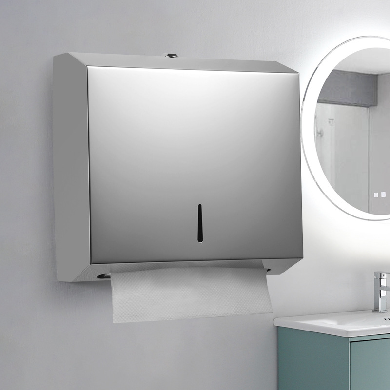 Dispensador de pañuelos cuadrado de acero inoxidable 304 para baño público