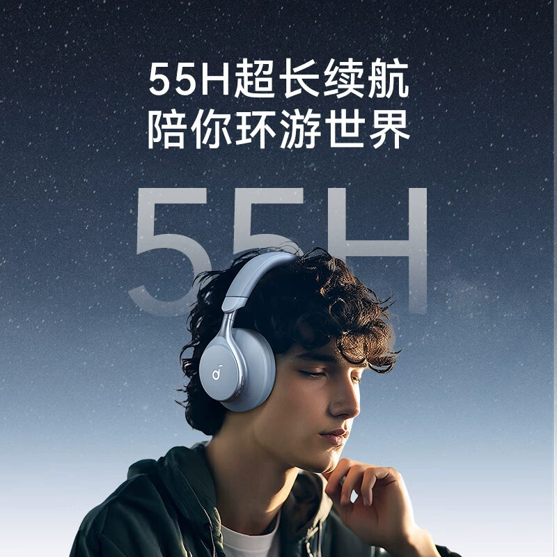 Soundcore Space One A3035 накладные беспроводные Bluetooth наушники, интеллектуальное шумоподавление