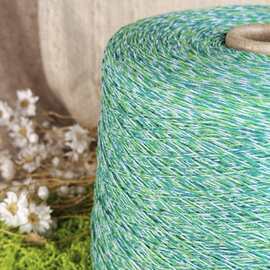 【6/26羊绒花式纱】金银丝纯羊绒100%特级花式纱工厂设计师春草绿