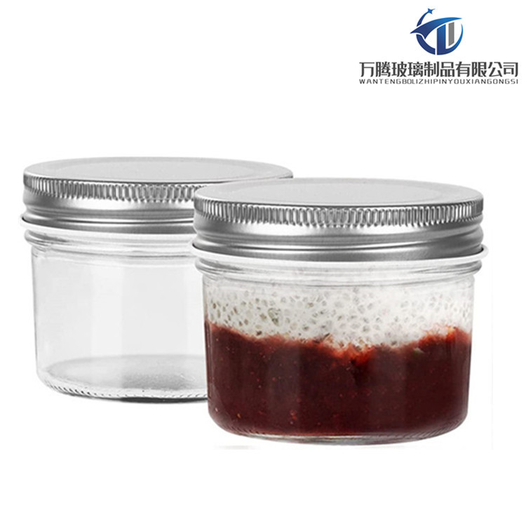 厂家现货120ml带盖玻璃罐透明香料布丁蜂蜜储存4oz标口密封梅森罐
