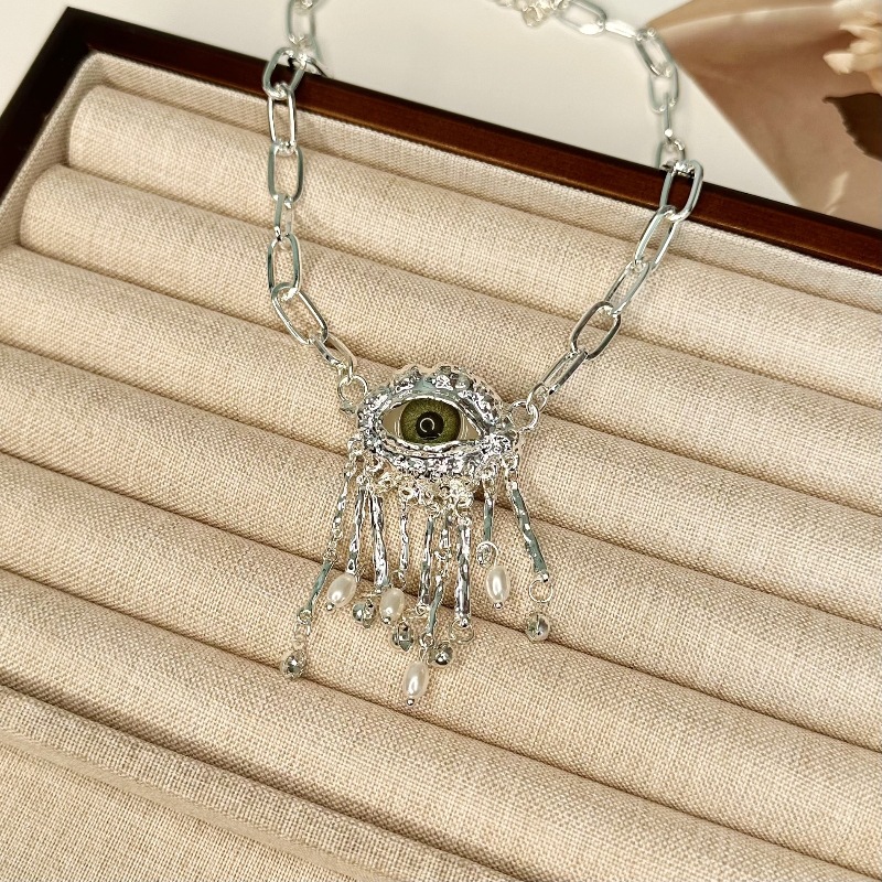 Holiday Occasion Vacation Classic Style Solid Color Alloy Paperclip Chain Pendant Necklaces Wholesale