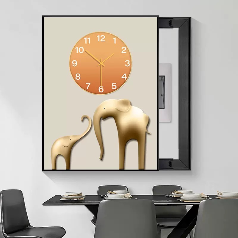 Caja de medidor moderna de lujo ligero pintura decorativa que cubre elefante interruptor principal caja de alimentación caja de freno eléctrico pintura colgante de alta gama pintura push-pull pintura