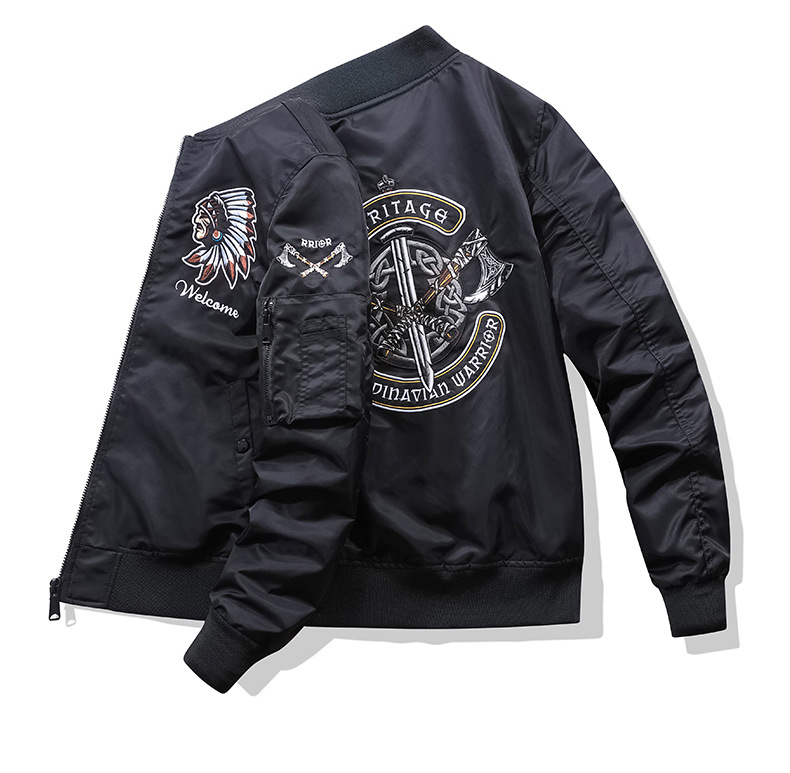 Men's Bomber Jacket Retro Stand Collar Casual Workwear Pilot Style_voghion.com