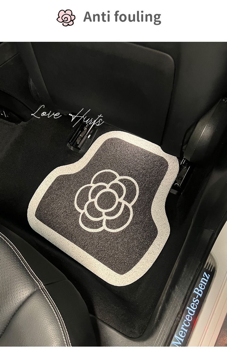 Car Floor Mats Universal Camellia Silk Loop Carpet Four-Piece Set Stain-Resistant Cartoon Amazon Wholesale Non-Slip Car Interior