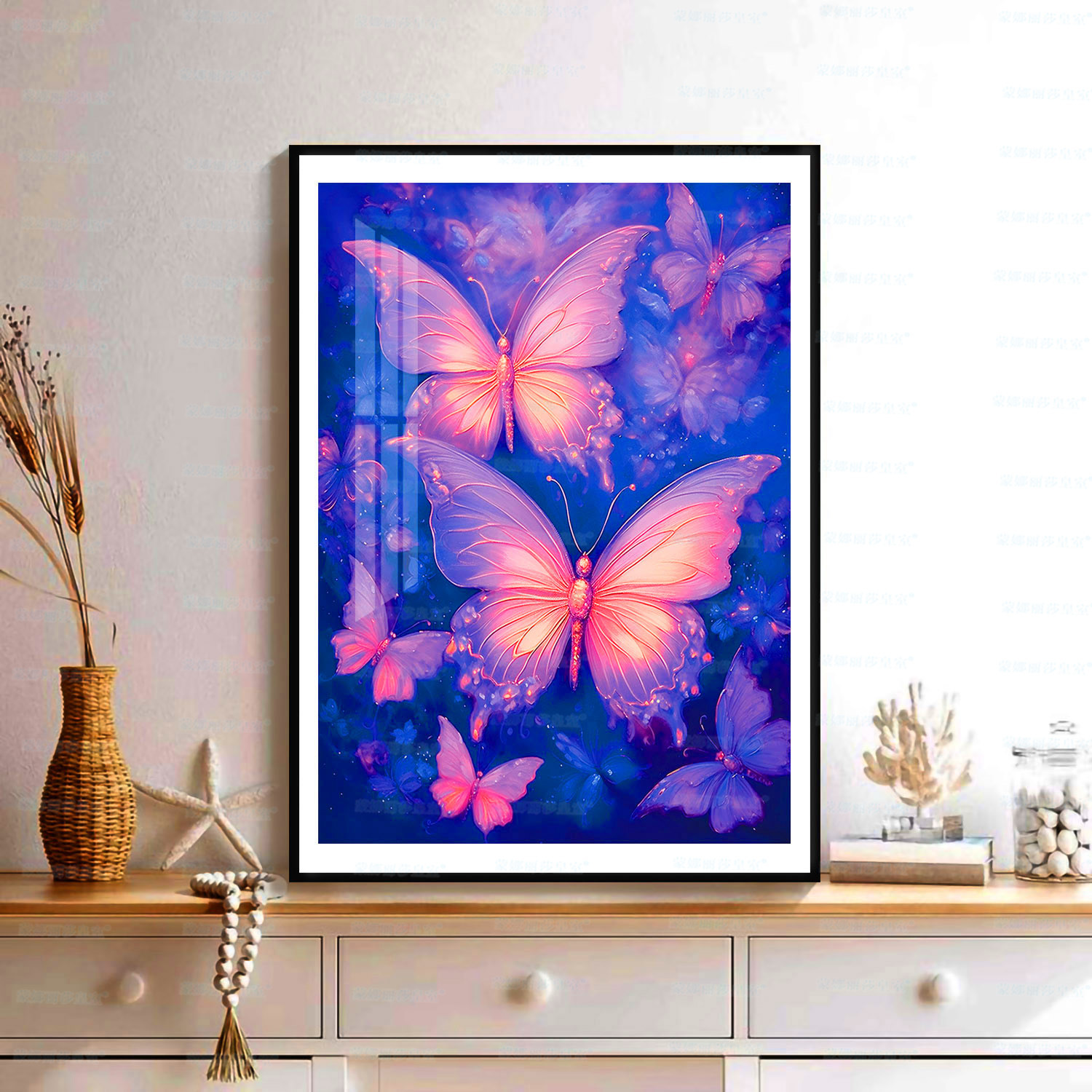 [Algodón importado] Mona Lisa real bordado en cruz mariposa de sueño simple decoración estética de ensueño bordado a mano