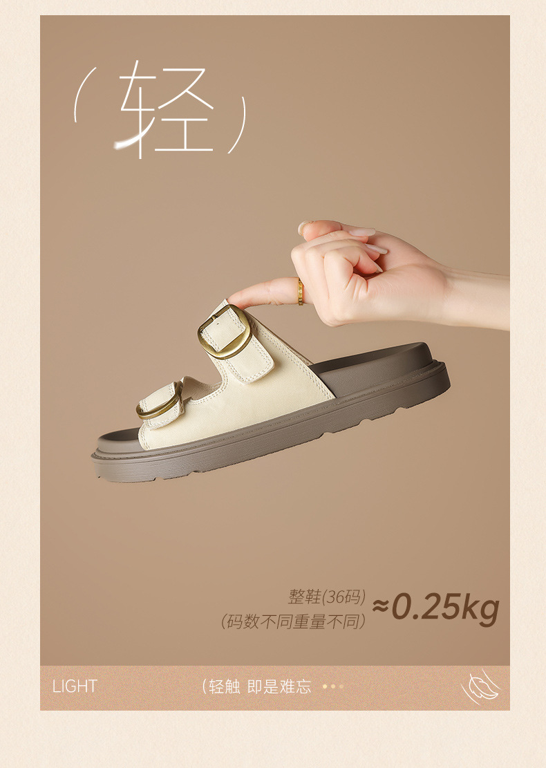 Dép sandal nữ xỏ ngón đế bệt kiểu Birkenstock — AY352 Xanh dương chi tiết 7
