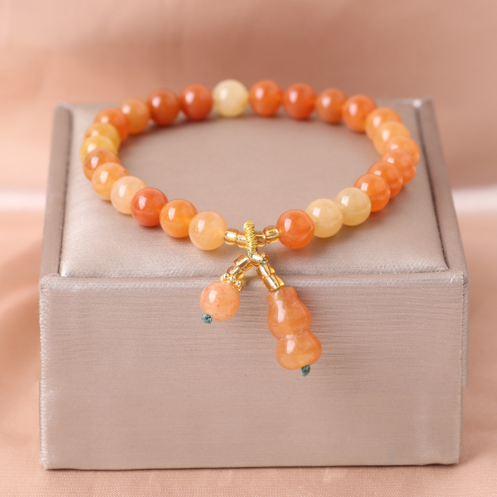 Brazalete de cuentas de ágata rojo para mujeres lujoso ligero delicado de alta sensación joyería de mano de verano colgante de mano