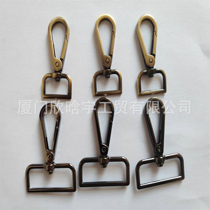 锌合金狗扣钥匙扣DIY饰品配件材料批发箱包织带旋转扣五金钩扣狗