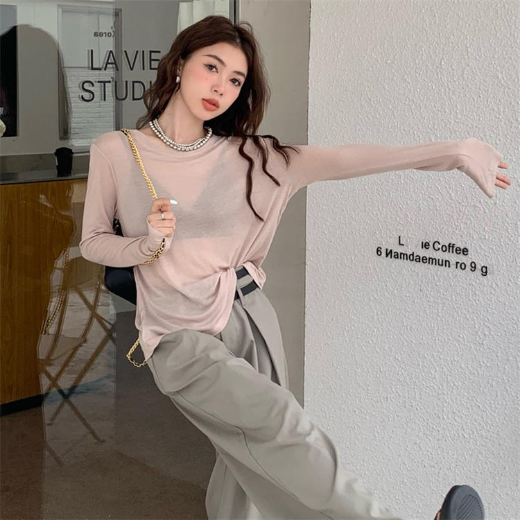 6008 긴팔티셔츠-살구