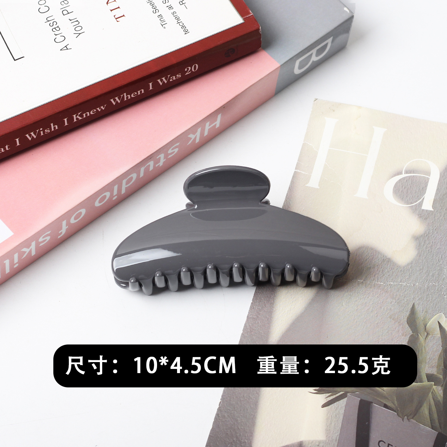 Pinza de pelo grande con un toque de alta gama, pinza de pelo semicircular brillante para mujer, ideal para peinados recogidos, accesorio para el cabello tipo pinza de tiburón, venta al por mayor.