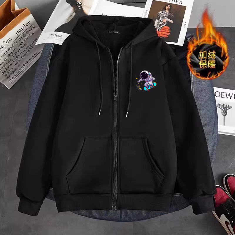 Hooded Sweatshirt Men's Spring, Autumn and Winter 2025 New Velvet Thickeneded Cardigan Jacket Casual Versatile Zipper Jacket Hooded Sweatshirt Men's Spring, Autumn and Winter 2025 New Velvet Thickeneded Cardigan Jacket Casual Versatile Zipper Jacket
