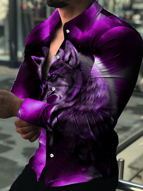 Comercio exterior transfronterizo 2023 nueva primavera y otoño camisa de manga larga para hombres moda 3D impresa camisa casual ventas directas de fábrica