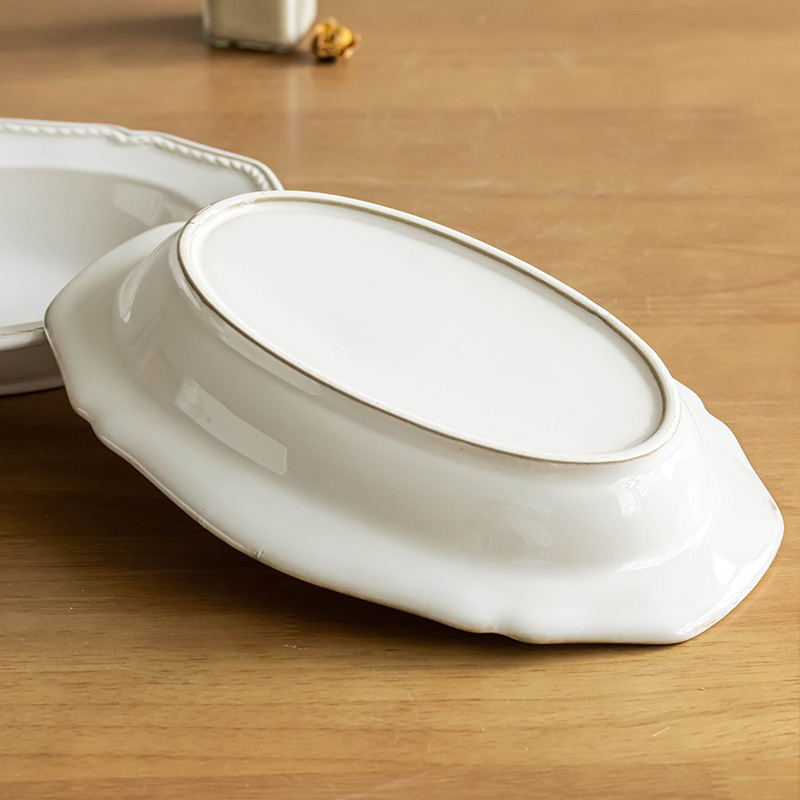 Palacio moderno estilo profundo placa vintage plato de alivio del hogar plato de pescado al vapor plato grande vajilla de cerámica al por mayor