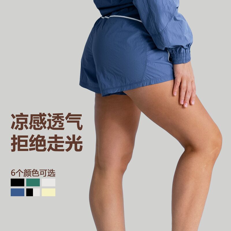 Cross-border sports shorts, women's running three-point sports pants with pockets, quick-dry pants, waterproof fitness outdoor training shorts