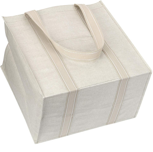 Eco-friendly woven fabric storage box, large capacity foldable carry shopping bag