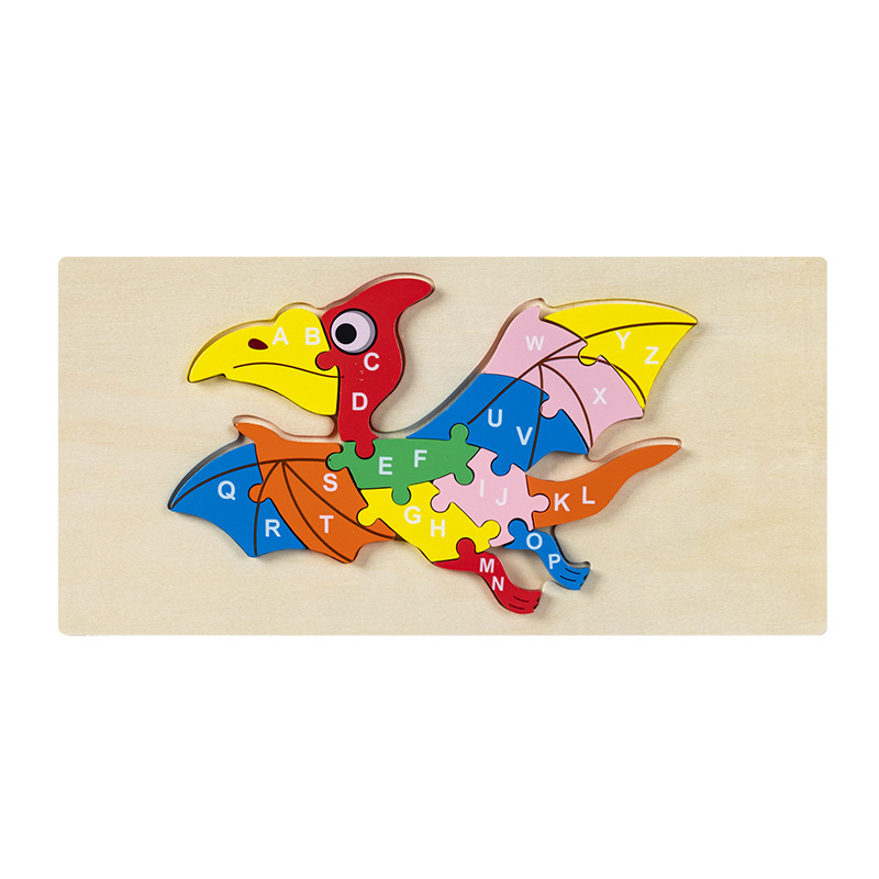 Rompecabezas para niños transfronterizos Animales cognitivos digitales dibujos animados rompecabezas tridimensional educación temprana para bebés iluminación juguetes de madera al por mayor