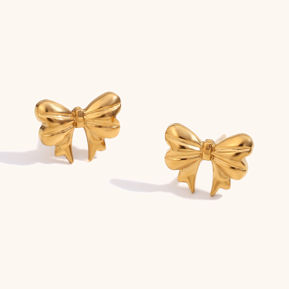 10g Weight 0.03µm-0.05µm Gold Plating Thickness PVD Coated Gold Plating Process 18K Real Gold Plated Plating Material Stone-Free Inlay Material Earrings, Necklace Classification Earrings + Necklace Quantity Daily Occasion 304 Stainless Steel Material Bow Knot Pattern Women's Gender Elegant Style Waterproof Non Tarnish Craft PVD Coated Real Gold Plated 18K Gold Bow Knot 316L Stainless Steel Elegant Waterproof Non Tarnish Surgical Steel Earrings Necklace 6