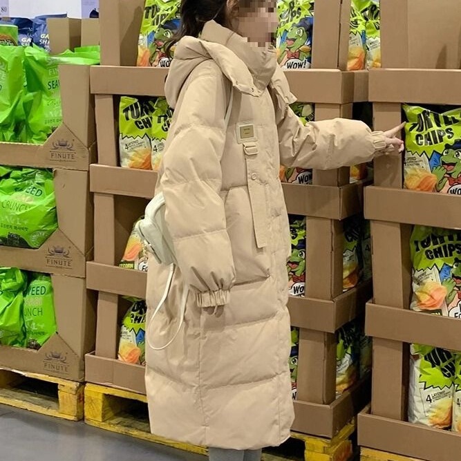 2025 Loose Over-The-Knee Korean Style down Jacket Winter Outwear Mid-Length Women's Thickened New Cotton Outwear Design