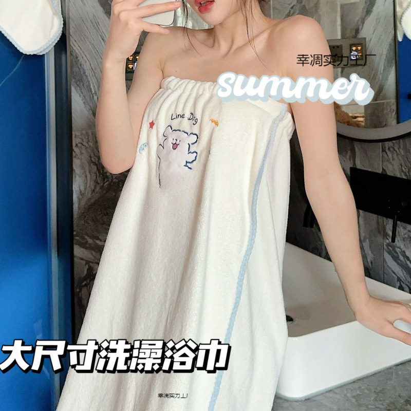 목욕 타월 여성용 목욕 가정용 흡수성 빠른 건조 헤어 목욕 스커트 여름 귀여운 긴 목욕 타월 3 피스 세트 도매