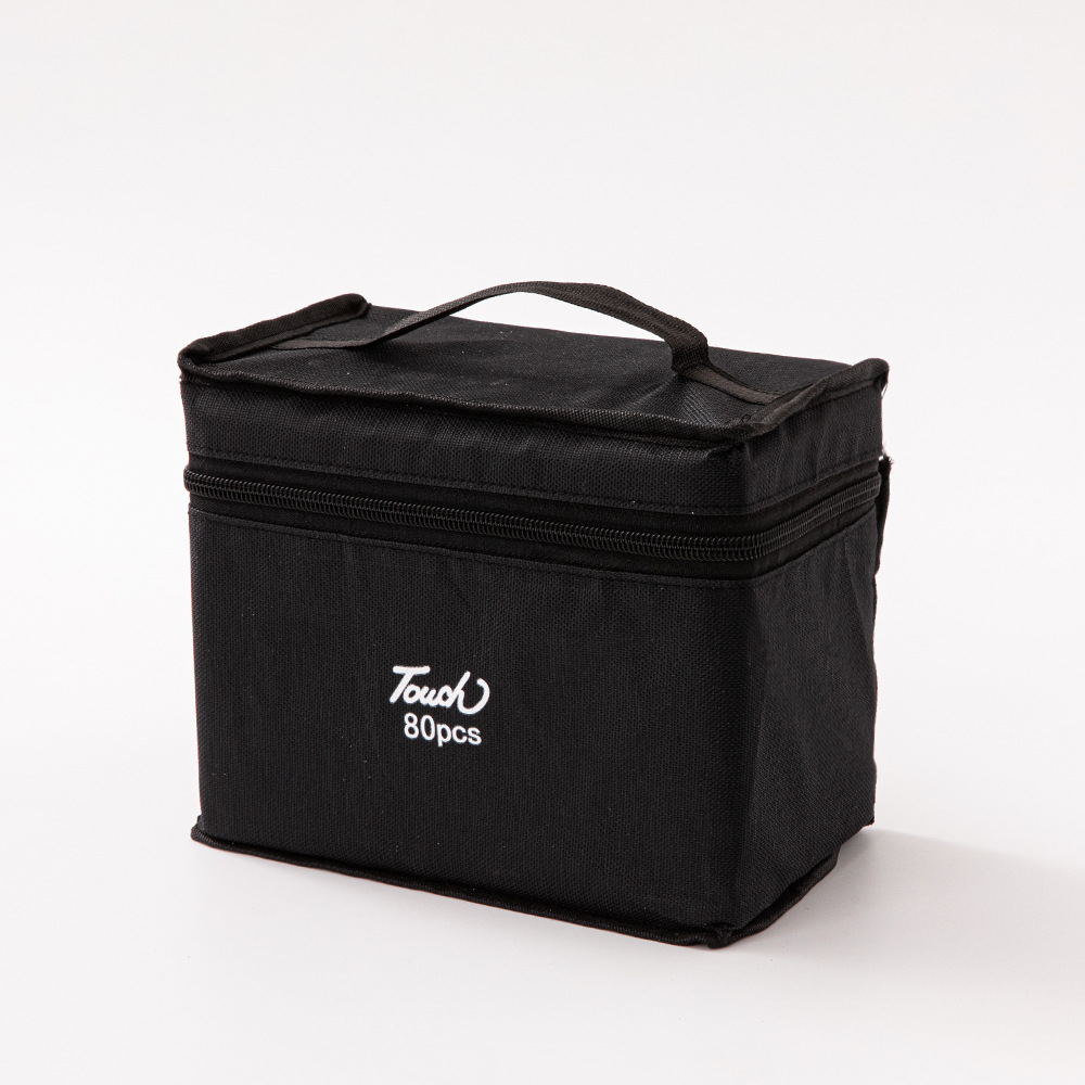 Juego de marcadores de doble punta a base de alcohol touch24 colores, 48 colores, 80 colores, 168 colores, con cuerpo negro, para estudiantes, con bolsa de lona.