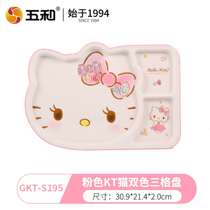 Детская посуда (Wuhe) набор Hello Kitty — тарелки, миски, кружка и стакан
