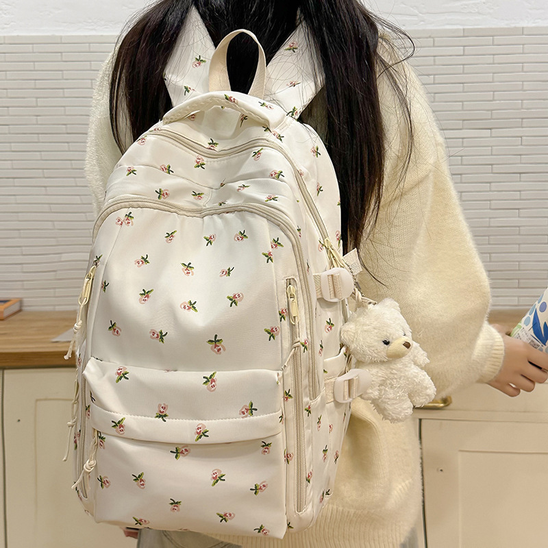 Cross-Border Ready-Made Backpack for Women, Large-Capacity Junior High School Student Schoolbag, Floral Sweet Schoolbag, New Style for Primary School Students Cross-Border Ready-Made Backpack for Women, Large-Capacity Junior High School Student Schoolbag, Floral Sweet Schoolbag, New Style for Primary School Students