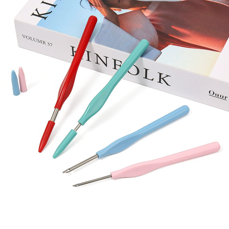 Ручка для штампа с колпачком цвета макарон, русский штамп, инструмент для вышивки, штамп с толстой линией, многофункциональная красочная пластиковая ручка, игла для штампа