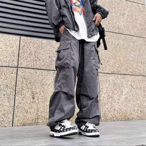 Casual loose trend ins fashion brand pants New style American style overalls men's summer functional high street