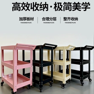 工业风家用小推车三层收纳客厅咖啡厅移动置物架子工具车