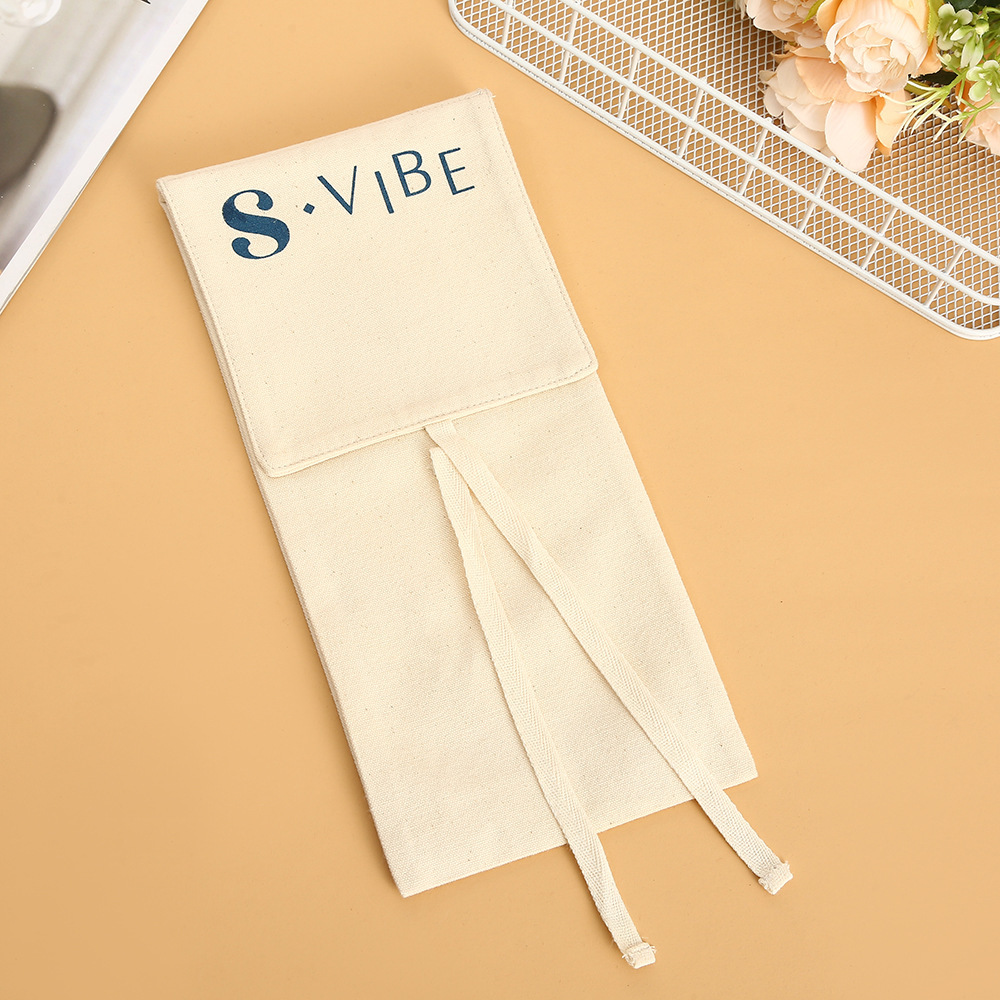 厂家批发抽绳翻盖袋棉布袋物品收纳袋环保包装布袋子胚布可印LOGO