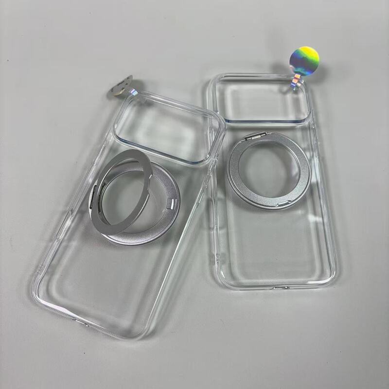 铠甲支架系列 适用于苹果17系列晶透超薄不发黄360度旋转手机壳|undefined