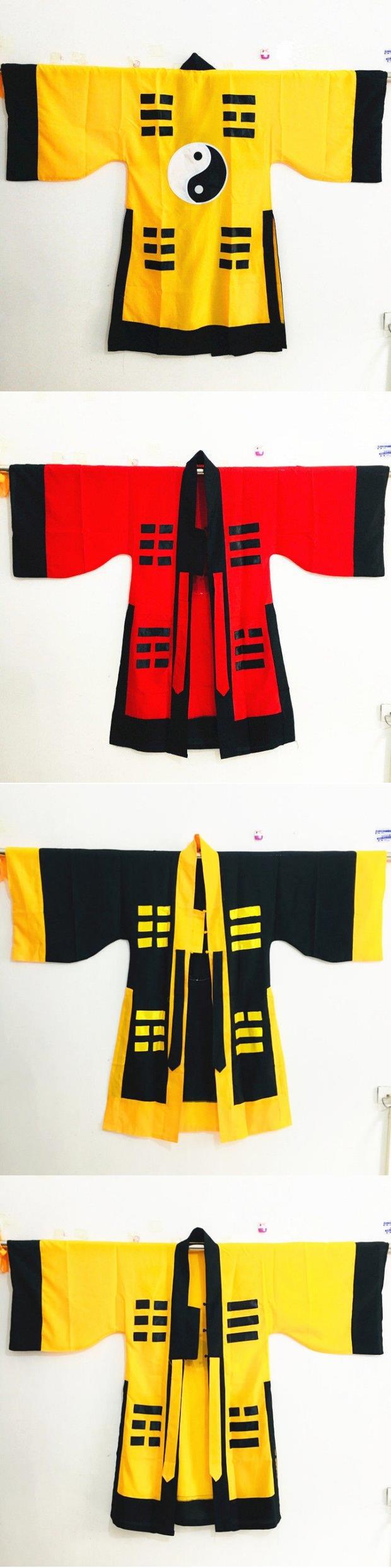道士服道服道袍长袍套装万圣节古装武侠法衣太极八卦经衣林正英黄-阿里巴巴