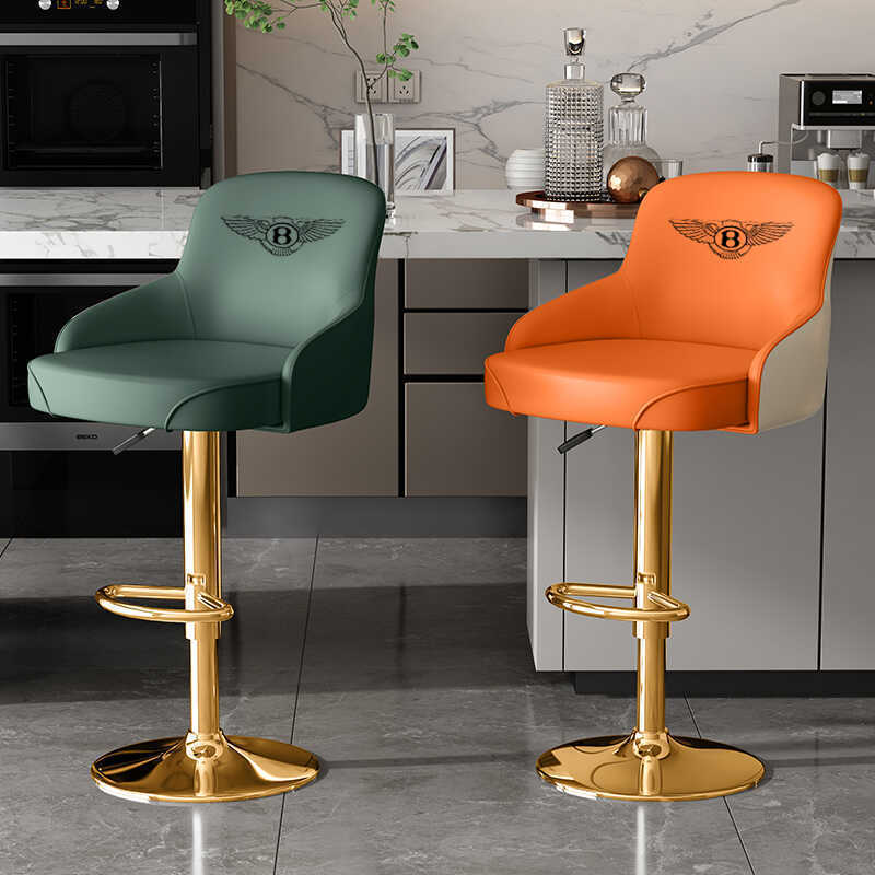 Light Luxury Bar Chair Lift Backrest High Chair Wholesale Bar Chair Front Desk Cashier Iron Island High Chair