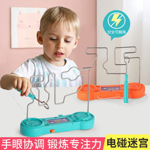 Electric Touch Maze Fireline Impact Children's Brain Teaser Parent-Child Interactive Desktop Game for Boys and Girls Wholesale