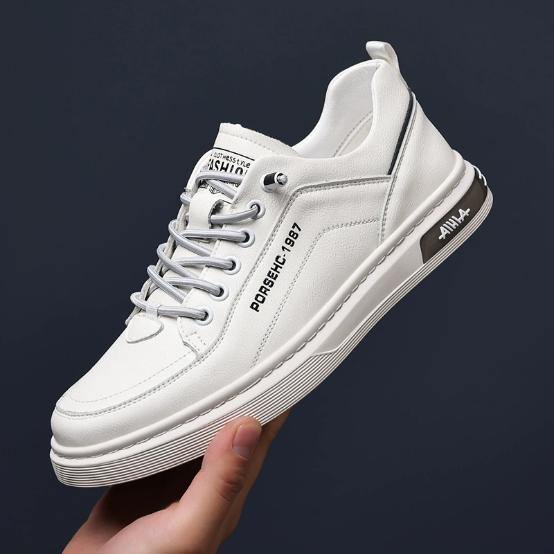 Мужские повседневные кожаные туфли 2025: новая модель из мягкой воловьей кожи, модные белые туфли, нескользящие, высококачественные мужские туфли оптом