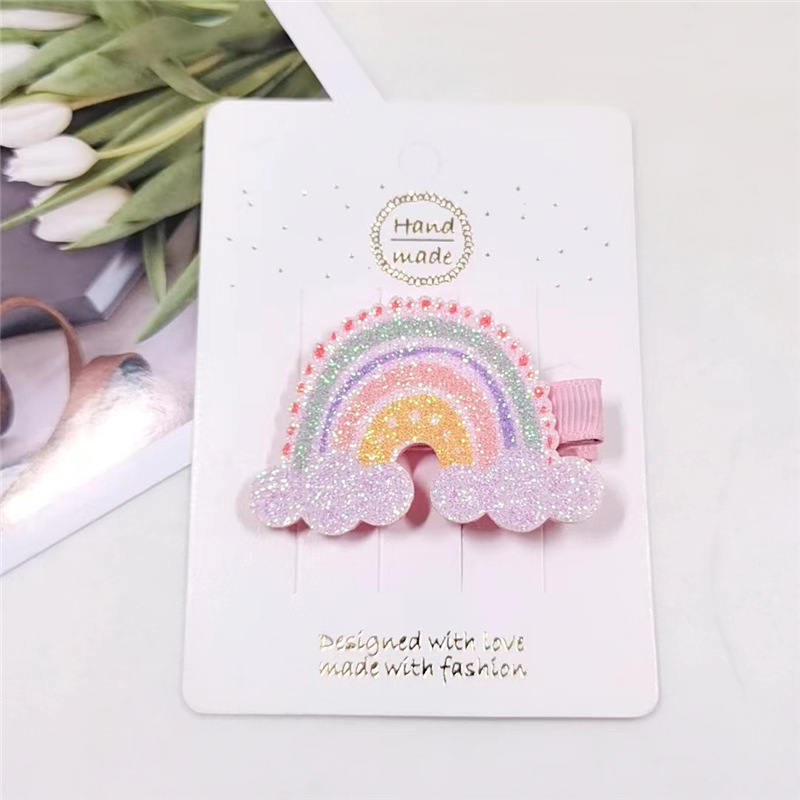 Sweet Rainbow Unicorn Butterfly Cloth Hair Clip display picture 3