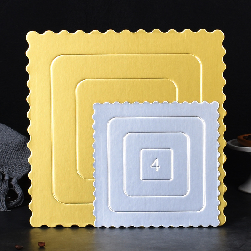 Pooh mousse de cumpleaños de oro pastelería de color caqui de oro base de pastelería hornada titular de la torta de múltiples capas engrosada titular de la parte inferior de la Caja