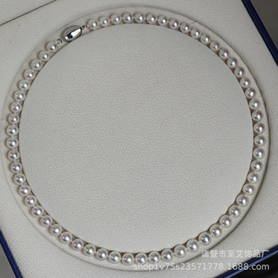 Zhuji Pearl 6-7mm Strong Light Round Flaw Mother's Day Gift Mother Chain Freshwater Pearl Necklace S925 Silver