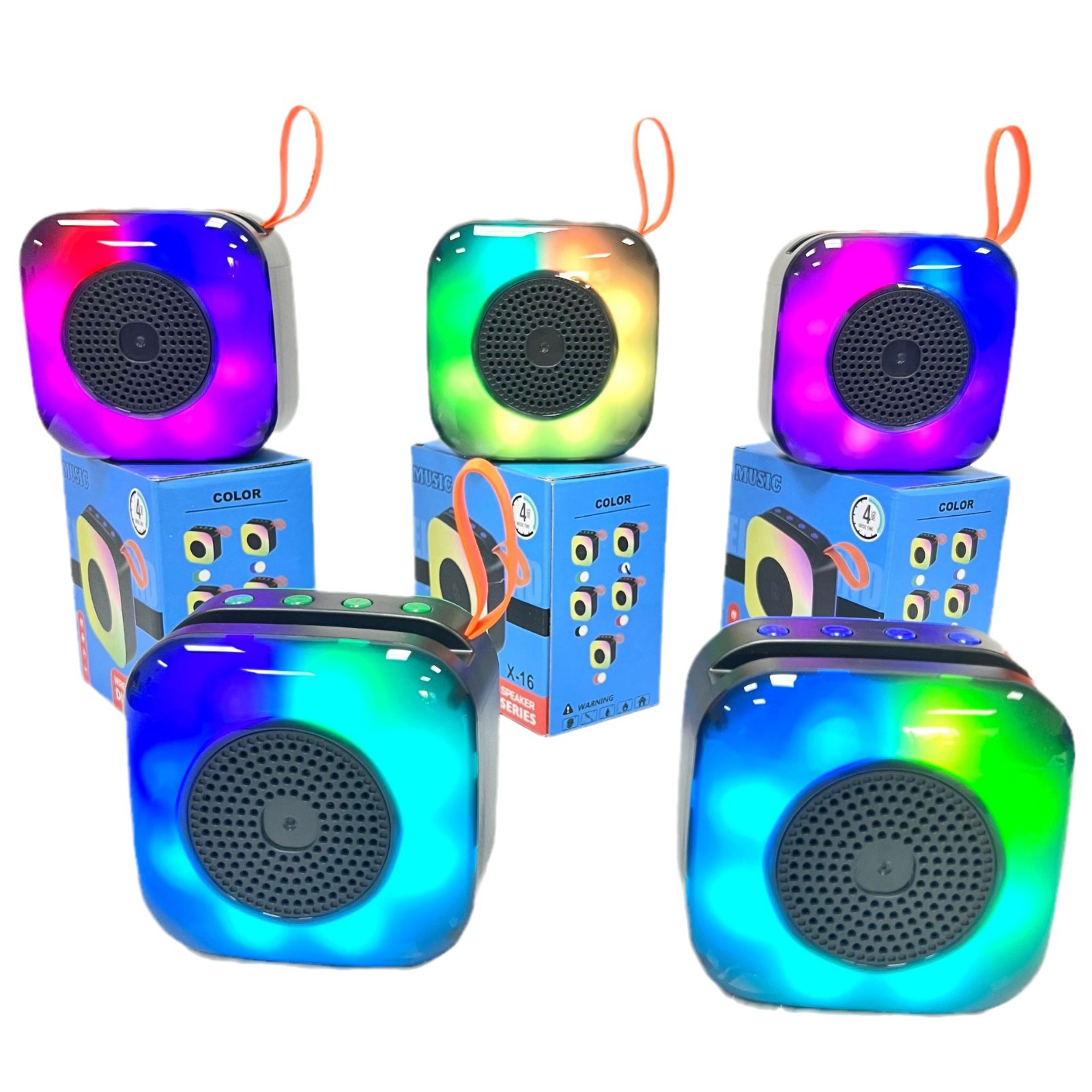 Nuevo sonido de luces de colores al aire libre pequeña tarjeta Bluetooth portátil subwoofer inalámbrico multifuncional altavoz de escritorio doméstico