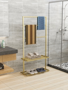 Nordic Towel Rack Bathroom Punch-Free Floor-Standing Towel Rack Indoor Multi-Functional Iron Storage Rack Others